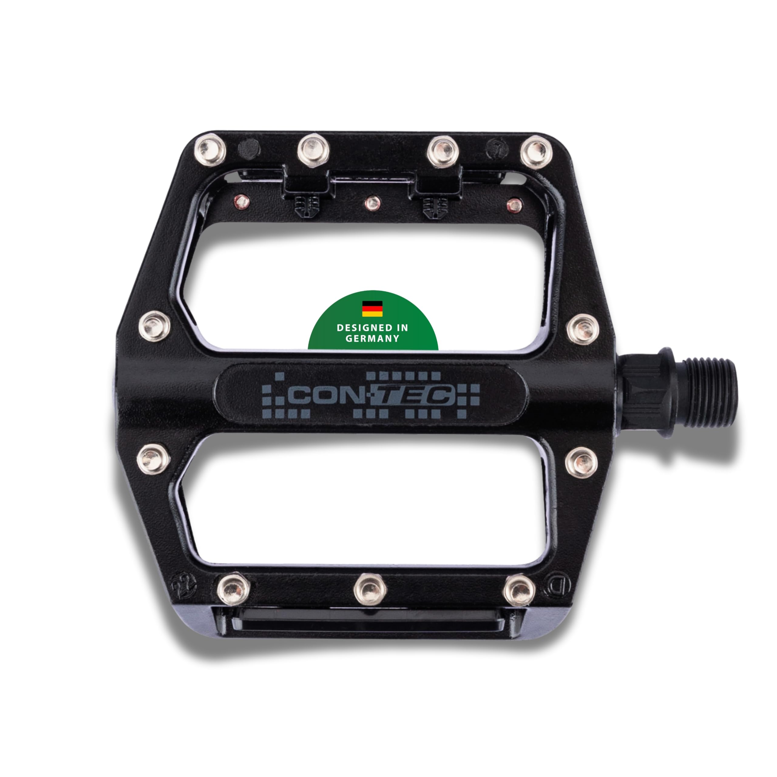 CONTEC 2 x Aluminium Platform Pedal 2Black Heavy Duty Durable Ideal for MTB Bike Park Cruiser Ergonomic High Grip Black