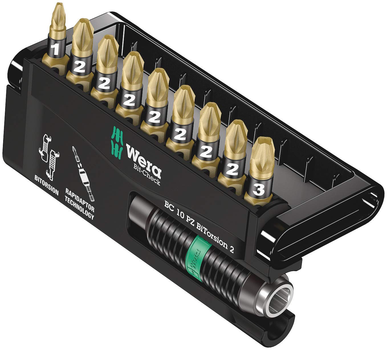 Wera 05347153001 Bit-Check 10 PZ Bi-Torsion 2 Bit Set (10-Piece)