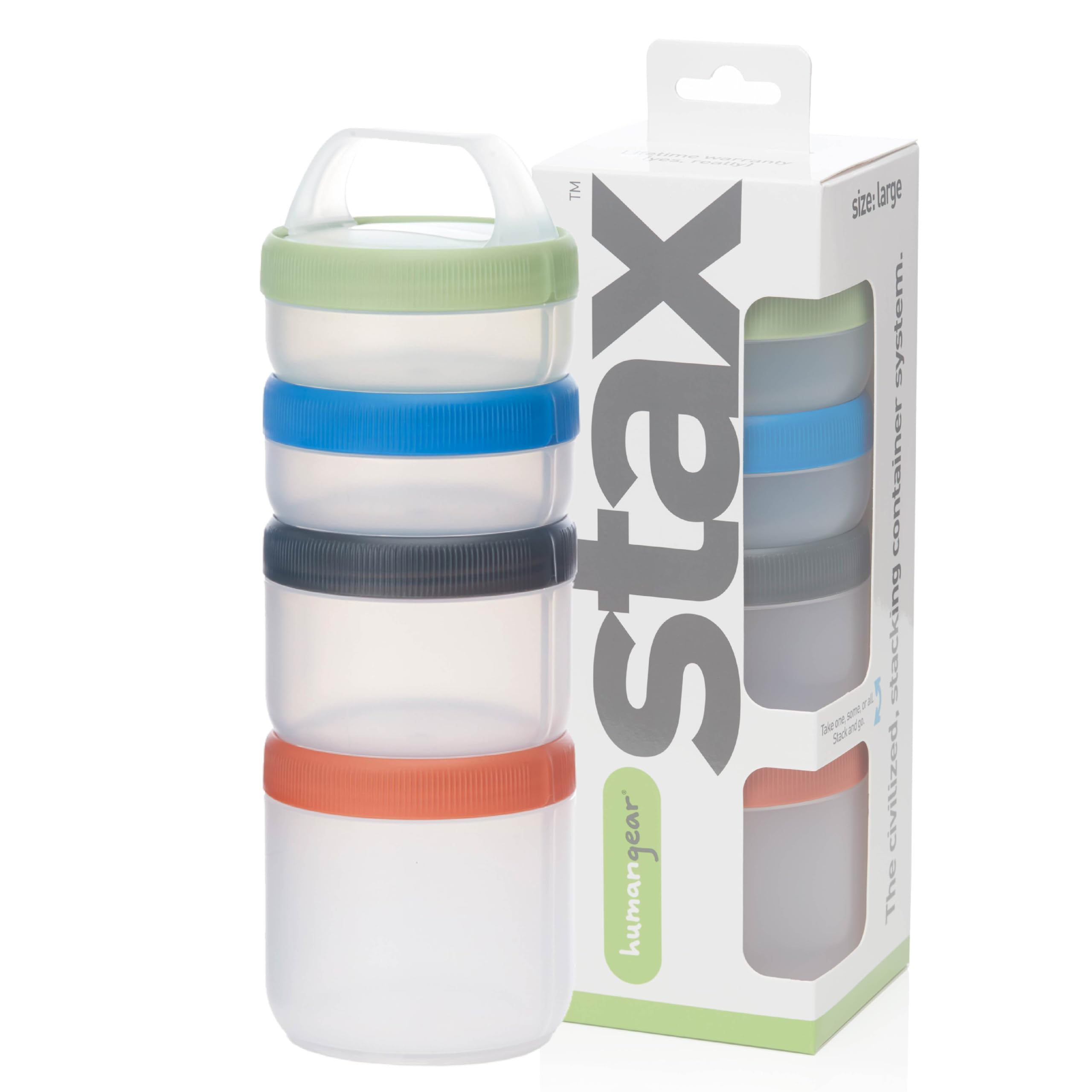 humangear Unisex's STAX Interlocking Storage Container Set, Large