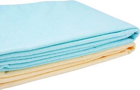 Amazon 防水シーツ シングル おねしょシーツ 吸水速乾 天然綿100 四隅ゴムバンド 介護 ベビー ペット シーツ マットレスカバー 完全防水加工 抗菌 防臭 洗える イエロー ブルー 100 0cm ２枚組 Yellow Blue ベッドスカート オンライン通販