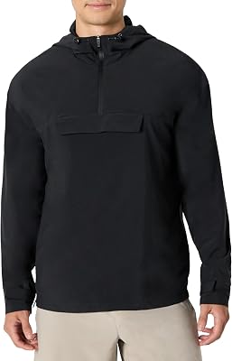 Giacca Sportiva Leggera a Blocchi di Colore in Tessuto Elasticizzato Uomo, Nero, L