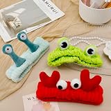 FRIUSATE 3Pcs Face Wash Headband Snail Frog Crab Elastic Cute Spa Accessories view 7