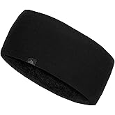 DANISH ENDURANCE Merino Wool Headband, with Thermal Inner Fleece, for Men and Women, Unisex, Black, M/L