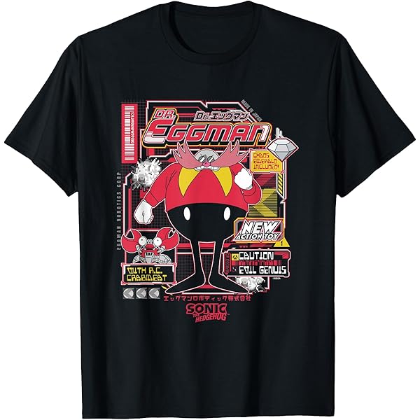 Amazon.com: Sonic The Hedgehog Dr. Eggman Retro Neon Logo T-Shirt :  Clothing, Shoes & Jewelry