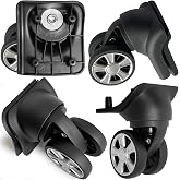 Luggage Wheels Replacement for Suitcase, Dual Spinner Wheels Parts | Roller Suitcase Tourister Travel Trunk Caster Luggage Replacement Kit (Sliver- 4pcs)