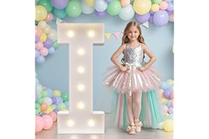 JoyMuse Mosaic Letters 3 Feet Tall, Light Up Letters 3FT with Lights, Large Letters for Party, Letter I Light Up Letters for Baby Shower Wedding Proposal Graduation Birthday Decorations