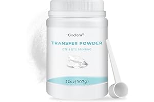 Godora DTF Powder White Digital Transfer Hot Melt Adhesive 907g / 32oz, DTF PreTreat Transfer Powder for All DTF and DTG Printers, DTF Hot Melt Adhesive Powder for All Fabric