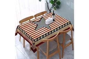 YETTA YANG Vintage Rustic Farmhouse Usa American Flag July 4th Memorial Day Patriotic Waterproof Picnic Party Rectangle Table Cloth Cover Fabric 54 X 72 Inches Rectangle Tablecloth Home Dining Room Kitchen