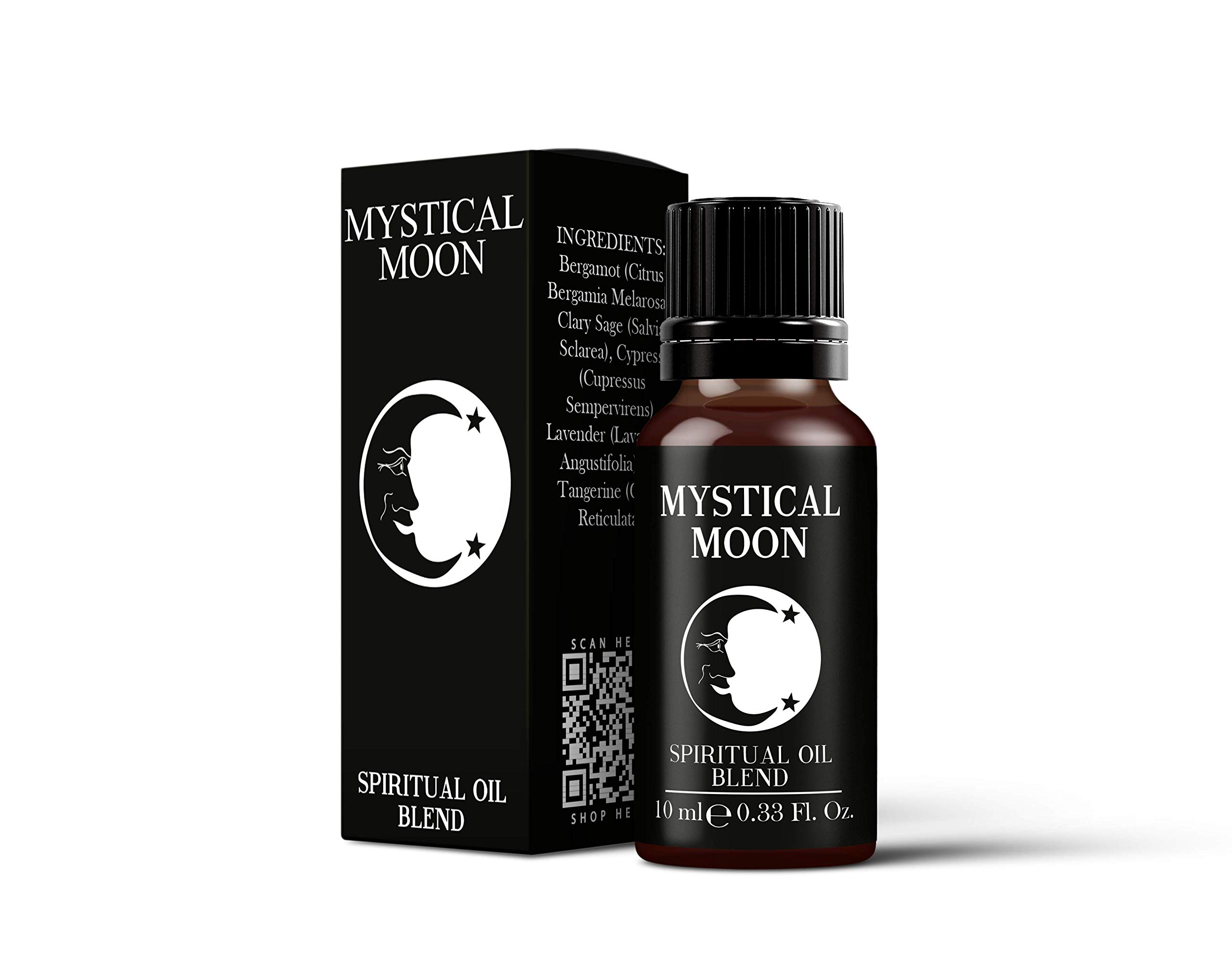 Mystix London | Mystical Moon Spiritual Essential Oil Blend 10 ml | Bergamot • Clary Sage • Cypress • Lavender • Tangerine | New Moon Energy & Intention | Vegan, GMO Free