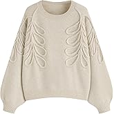 CIDER Women's Oversized Sweaters Long Sleeve Round Neck Tops Knit Pullover Sweater