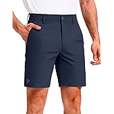 PULI Men's Golf Shorts 9 Inch Inseam Stretchy Water-Resistant with 5 Pockets for Travel Hiking Casual Business