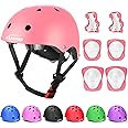 KAMUGO Kids Adjustable Helmet, with Sports Protective Gear Set Knee Elbow Wrist Pads for Toddler Age 2-8 Boys Girls, Bike Skateboard Hoverboard Scooter Rollerblading Helmet Set