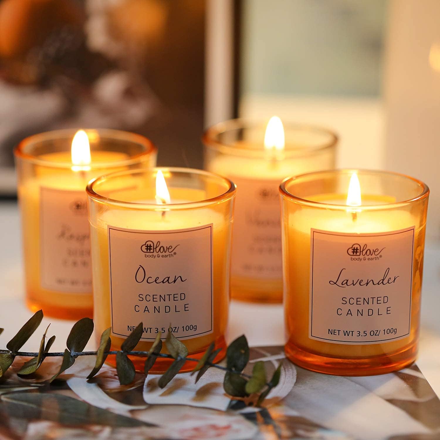 Aromatherapy Scented Candle Set - Natural Soy Wax Candles for Stress Relief and Home Decor, 4x3.5oz Scented Portable Travel Tin Christmas Candles, Gifts for Women Mother's Day Birthday Gifts: Home Improvement