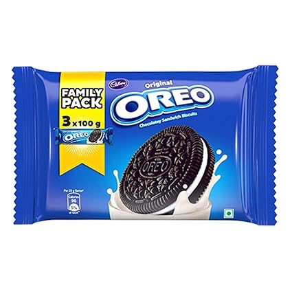 Cadbury Oreo Original Chocolatey Sandwich Biscuits with Vanilla Creme, 300g