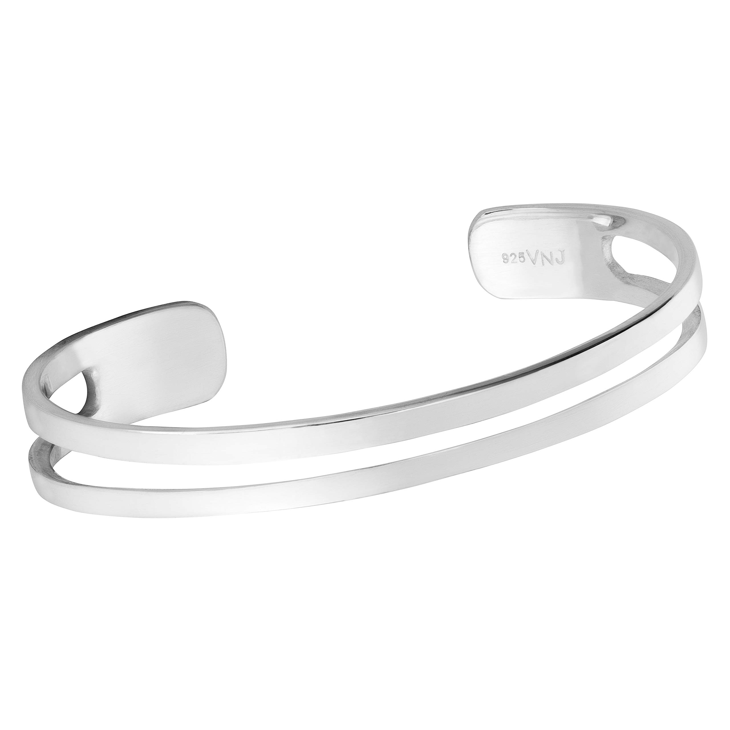 Treasure Bay Stunning Womens Silver Bangle Bracelet made from Solid 925 Sterling Silver