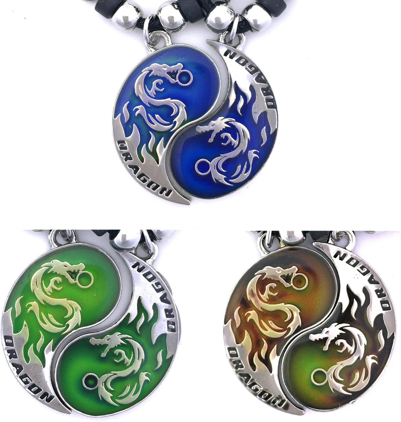 Tapp Collections Dragon Yin Yang 2 Mood Pendant Necklaces Set Amazon Com