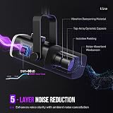 FIFINE Gaming Microphone Kit XLR/USB with Boom Arm RGB Mute Gain AM8T view 3