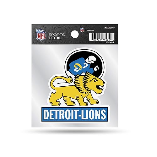 Rico Industries NFL Detroit Lions Retro 4"x4" Small Style Decal