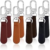 8 Pcs Multicolor Leather Zipper Pull Replacement Slider Handle Zipper Tag Fixer Pull Repair Detachable Zippers Repair Tab for Luggage Backpacks Purses Handbags Suitcases Jackets