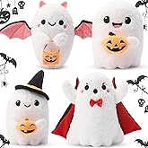 Liliful 4 Pcs Ghost Plush Toys Stuffed Animal Bulk 8 Inch Cute Ghost Mini Stuffed Animal Small Spooky Dolls Plushes for Baby Shower Favors Christmas Stuff Filler Classroom Prize(Pumpkin)