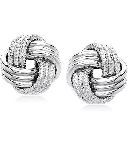 Amazon.com: Ross-Simons Italian Sterling Silver Love Knot Earrings
