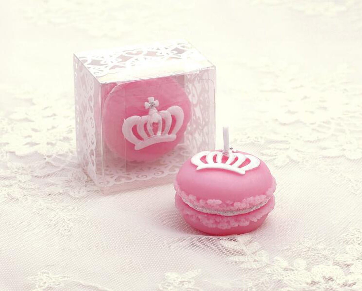 Chocohoney Crown Macarons Shaped Candle, Smokeless Candles, Great Gift for Wedding, Birthday, Party, Christmas, Festival