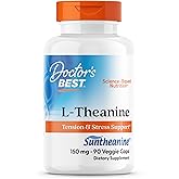 Doctor's Best L-Theanine Contains Suntheanine, Helps Reduce Stress & Sleep, Non-GMO, Gluten Free, Vegan, 150 mg (DRB-00197), 90 Count