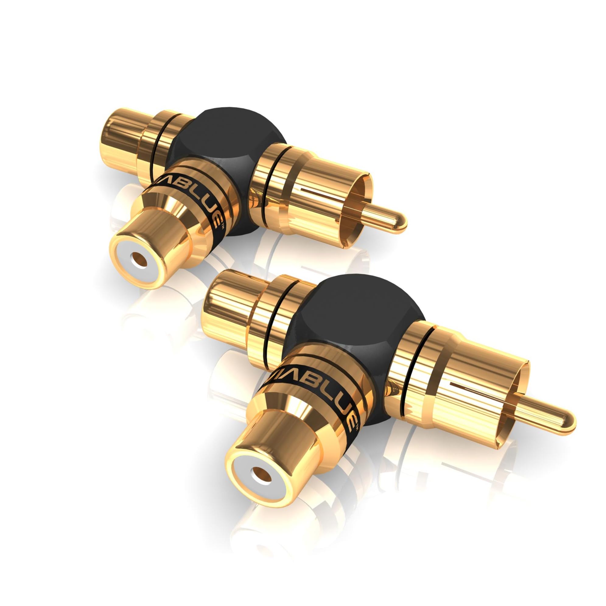 VIABLUE XS CINCHADAPTER Y * 2 Stück Adapter * 24 Karat echtvergoldet