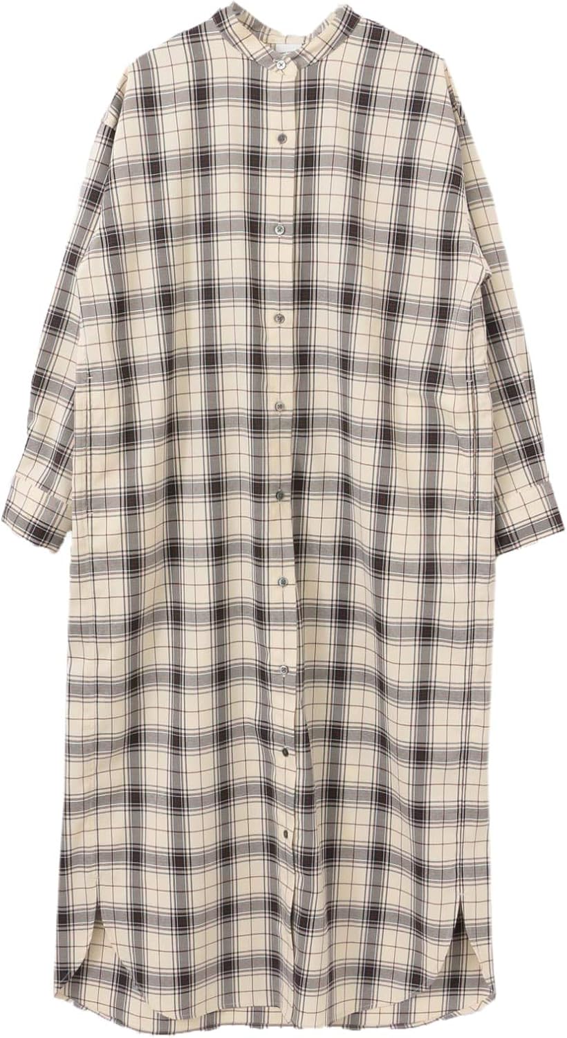 Amazon Co Jp アーバンリサーチ ドアーズ ワンピース ドレス チェックスタンドシャツワンピース レディース Dr07 26m706 Ivory One 服 ファッション小物