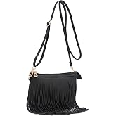 FashionPuzzle Small Fringe Crossbody Bag with Wrist Strap