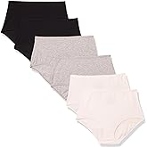 Amazon Essentials Women's Cotton High Waisted Underwear, Pack of 6