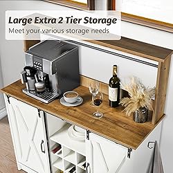 4ever2buy Farmhouse Coffee Bar Cabinet with