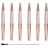 Rose Gold Pen Bling Diamond Pens Fine Black Ink Pen-6 Pack and 6 Extra Refills (Rose Gold Metal Pen 6 Pack)