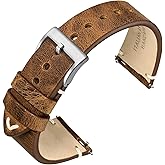 ANNEFIT Quick Release Watch Bands, Italian Vintage Leather Replacement Strap for Men and Women, Band Width 18mm 19mm 20mm 22mm 24mm