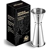 KITESSENSU Jigger for Bartending, Japanese Jigger 2 oz 1 oz with Measurements Inside, 18/8 Stainless Steel Cocktail Jiggers
