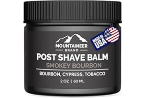 MOUNTAINEER BRAND, 100% NATURAL ALWAYS Mountaineer Brand Natural Post Shave Balm with Smokey Bourbon Scent | Soothes, Cools & Refreshes Sensitive Skin After Shaving | Aftershave For Men | Calms Irritation | Made in West Virginia | 2oz