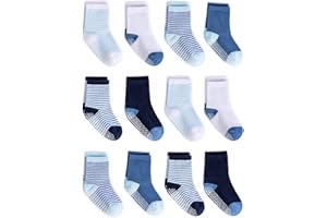 Zaples Grip Crew Socks with Non Slip/Anti Skid Soles for Baby Infants Toddlers Kids Boys Girls