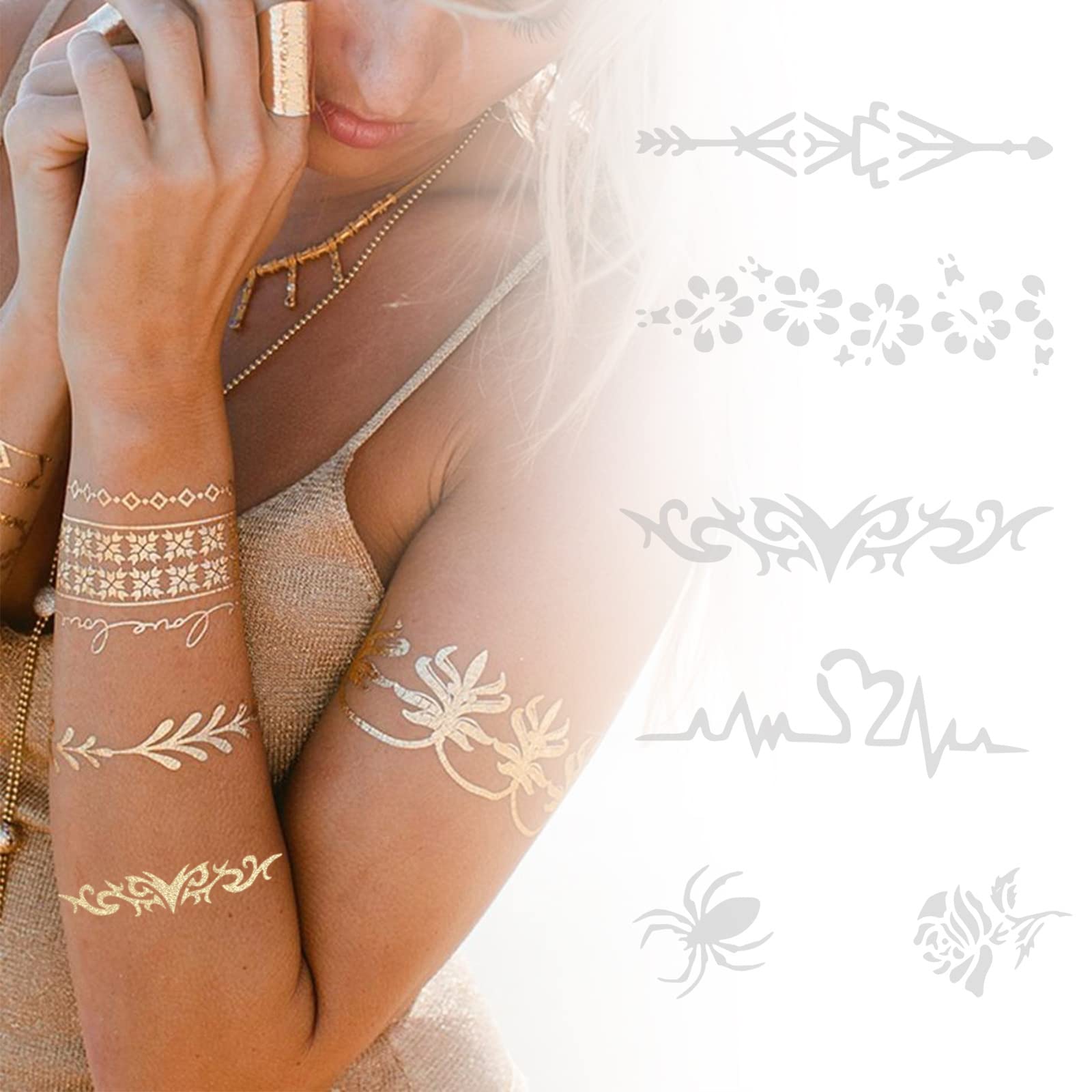 Jim&Gloria Body Art Tattoo Pen Dual Tip 10 Colors with GOLD SILVER Temporary Tattoo Markers Skin Pen Body Markers Skin Marker Face Paint Kids Teen Girl Gifts Trendy Stuff 8 9 10 11 12 13 14 Years Old