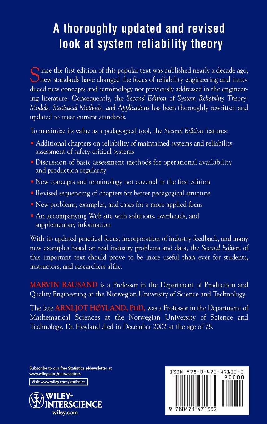 Buy System Reliability Theory Models Statistical Methods And Applications Wiley Series In Probability And Statistics Applied Probability And Statistics Section Book Online At Low Prices In India System Reliability Theory