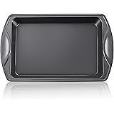 HONGBAKE 9x13 Baking Pan, Rectangle Cake Pan, Premium Small Sheet Pan for Oven with Widened Handle, Nonstick and Dishwansher 