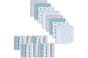 Softan Baby Washcloths, 24Pack Baby Wash Cloths Extra Soft & Ultra Absorbent, Baby Towels and Washcloths Face Towel Unisex for Boys Girls Face & Body, Washclothes Gentle on Sensitive Skin, 9''x 9''