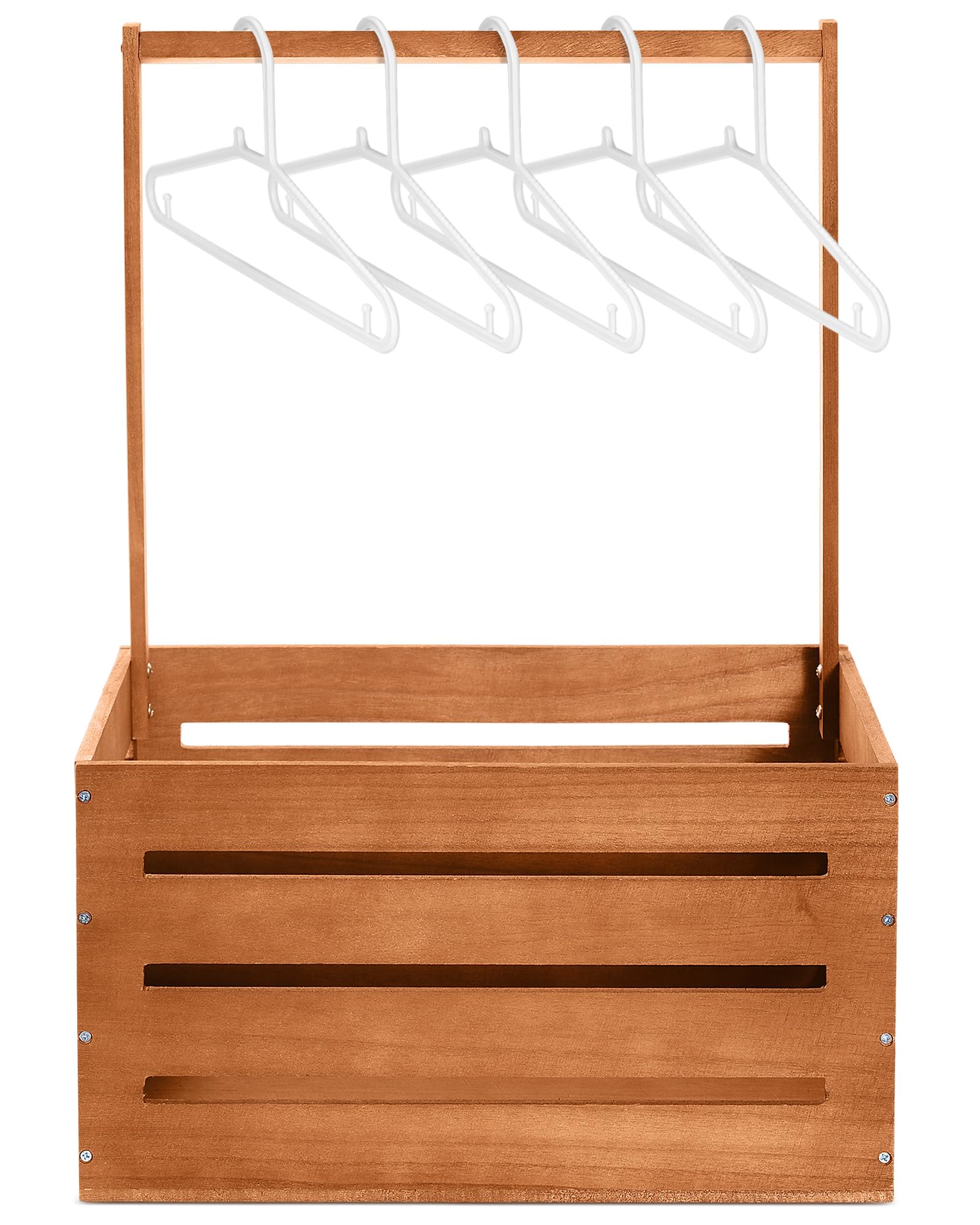 Photo 1 of **FOR PARTS/HAS DAMAGED PIECES** Suzile Wooden Baby Shower Crate Closet, Wood Hamper New Baby Gift Basket with Handle Gender Reveal Storage Box for Pregnancy New Parent(Claybank,Classic)