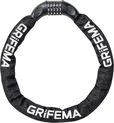 GRIFEMA GAK1201-9 Bike Lock 5-Digit Resettable Chain 900mm Black