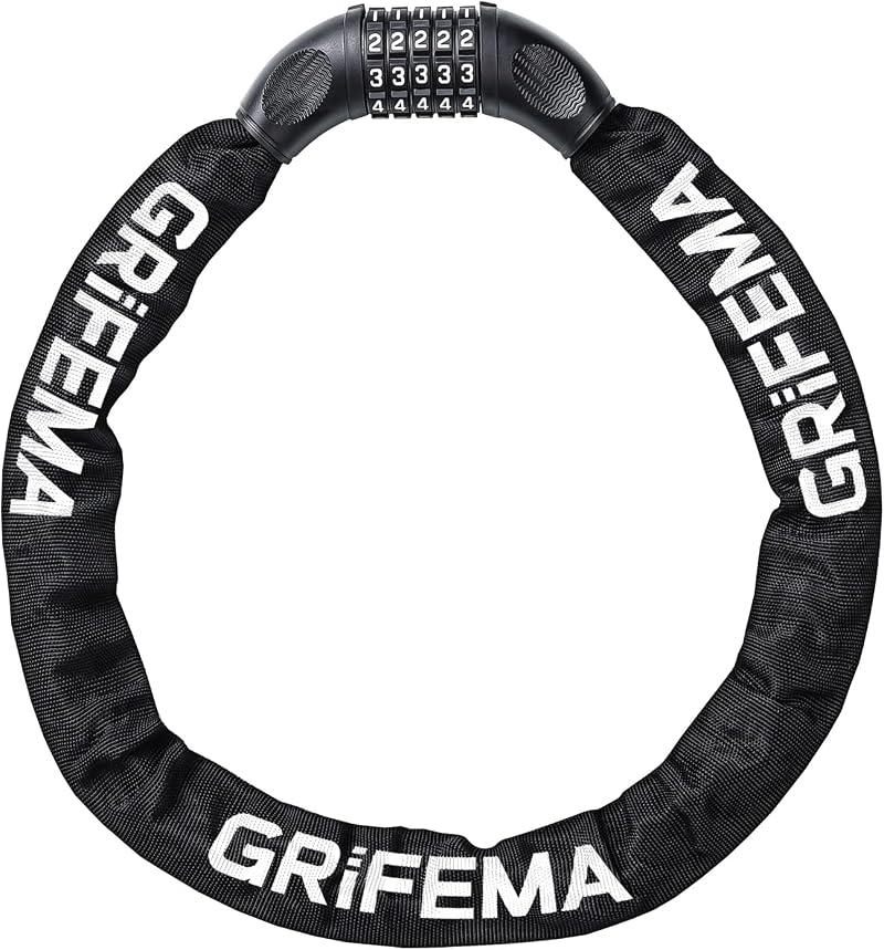 GRIFEMA GAK1201-9 Bike Lock 5-Digit Resettable Chain 900mm Black