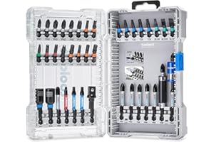 toolant Impact Driver Bit Set, Magnetic Screwdriver Bit Set, 1/4'' Hex S2 Steel Impact Driver Bit Set with Storage Box, 40-Piece