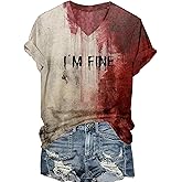 Halloween V-Neck Bloody Shirt Women Blood Splatter Horror T-Shirts Halloween Blood Stain Horror Movie Graphic Tees Tops