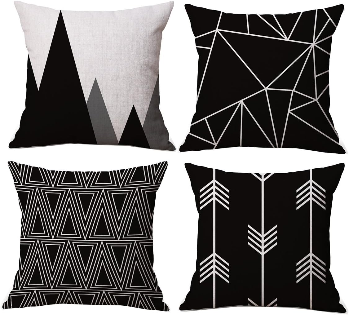 Geepro 18 x 18 inches Decorative Throw Pillow Cover Set Triangle Arrow