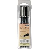 Uchida of America 4300-4B 4-Piece Le Pen Drawing Pen Set, 0.3 Point Size, Black