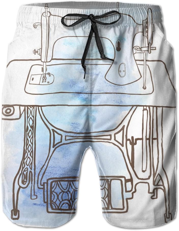 Men Colors Vector Sewing Machine Short Pants