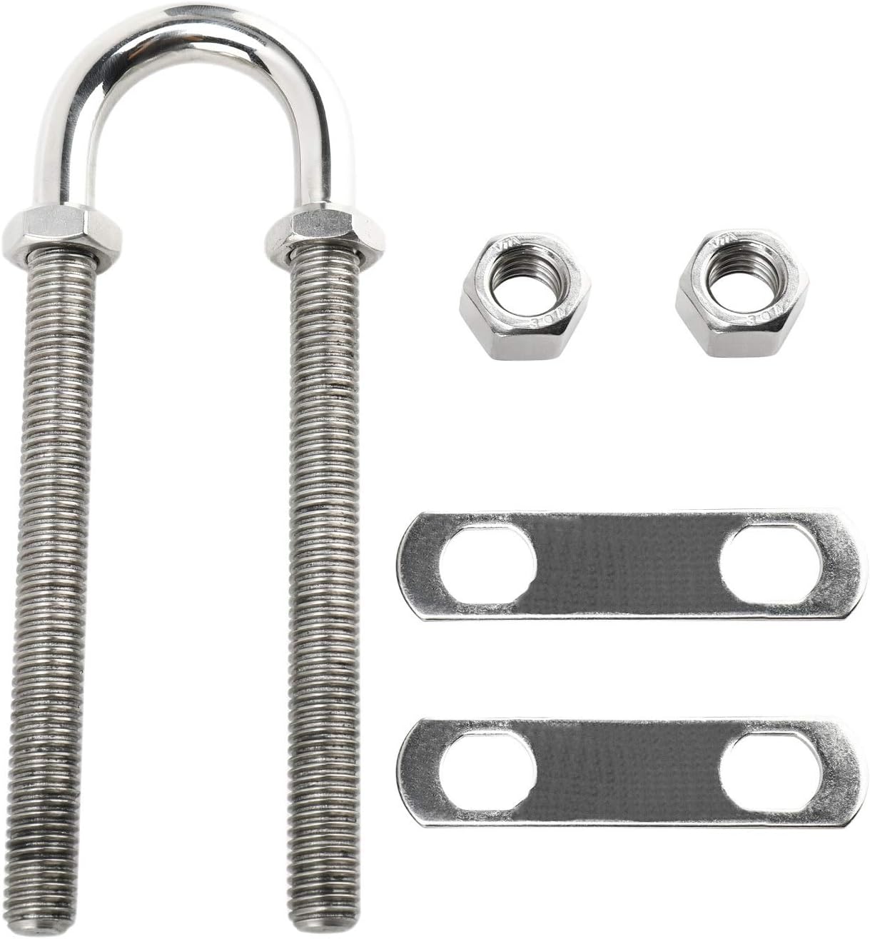 DasMarine 2 Pack U Bolts Tie Downs Pontoon Boat Bow Eye Stern Eye with